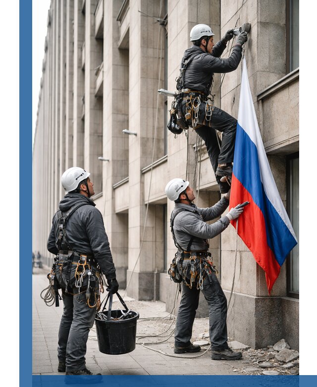 Профессиональная установка флагов на фасаде в Сегеже