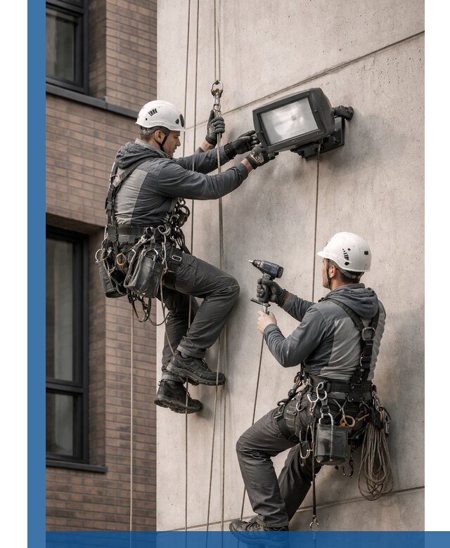 Профессиональный монтаж фасадных прожекторов в Сегеже под ключ