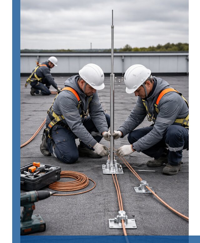 Монтаж молниезащиты на кровле в Сегеже под ключ с гарантией