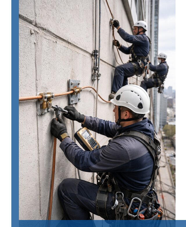 Монтаж системы заземления здания и молниезащиты в Сегеже