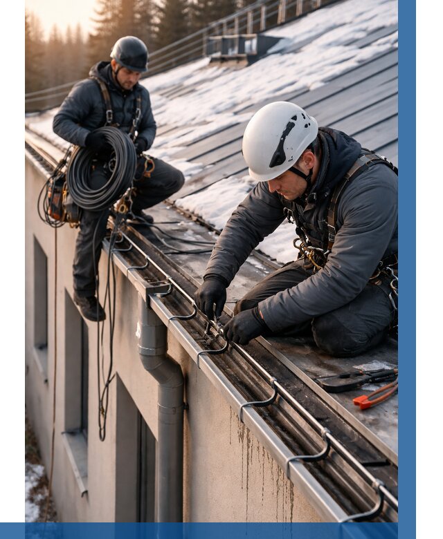 Монтаж греющего кабеля на кровле в Сегеже от 468 р. | ВЫСОТНИК-Сгж