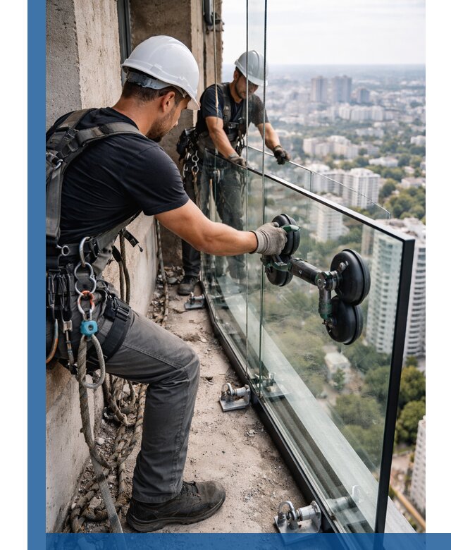 Монтаж стеклянных ограждений под ключ с гарантией в Сегеже