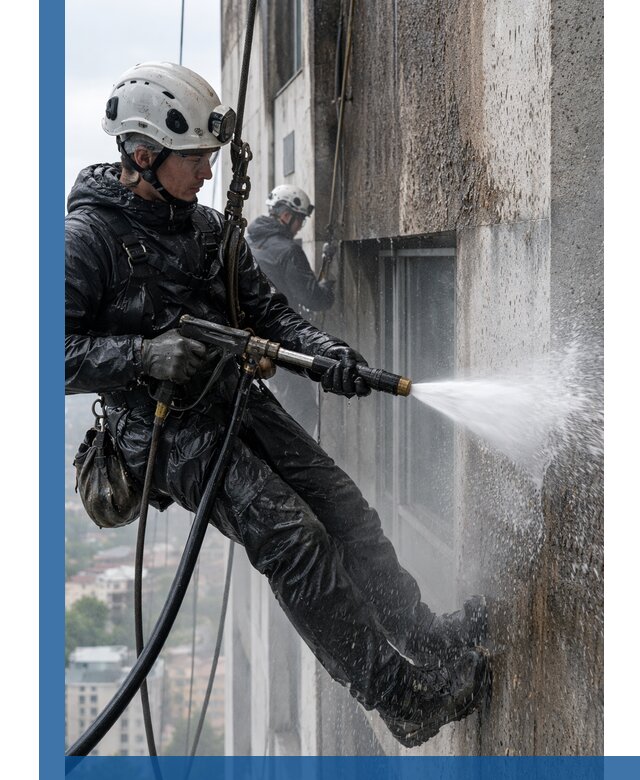 Гидроструйная очистка фасадов и конструкций в Сегеже