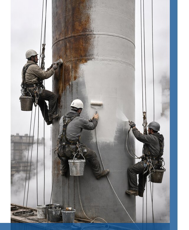 Покраска дымовых труб в Сегеже от 8844 р. | ВЫСОТНИК-Сгж