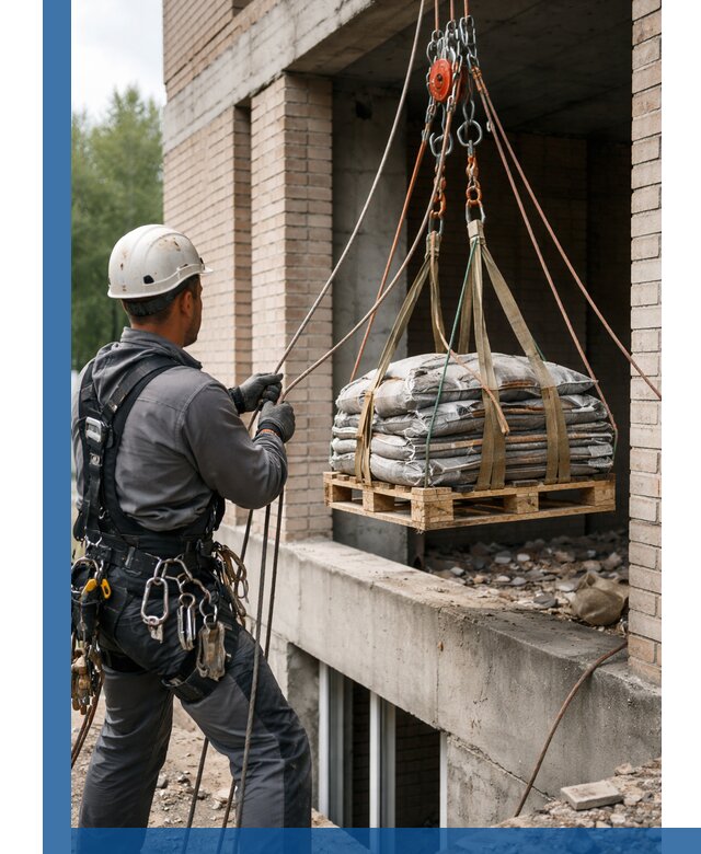 Подъем материалов на этаж веревками в Сегеже оперативно