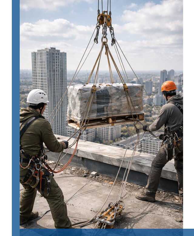 Подъем и монтаж крупногабаритных грузов на крышу в Сегеже