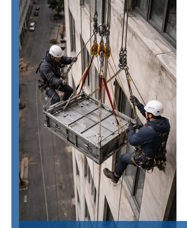 Спуск и подъем грузов по фасаду в Сегеже для зданий