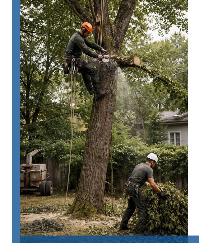 Кронирование деревьев в Сегеже, безопасная высотная обрезка
