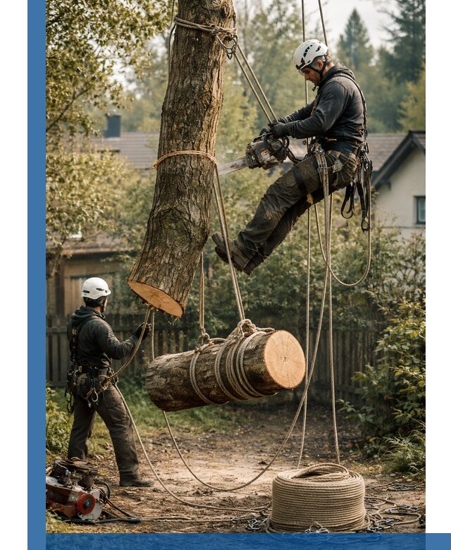 Валка деревьев частями в Сегеже, безопасно и аккуратно