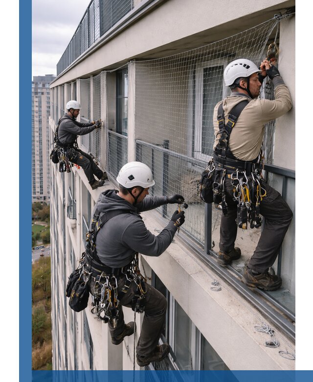 Профессиональный монтаж защитной сетки от птиц в Сегеже